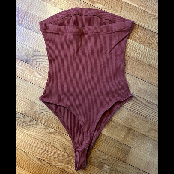 Rust colored strapless bodysuit by Out From Under (For Urban Outfitters). - Picture 2 of 2